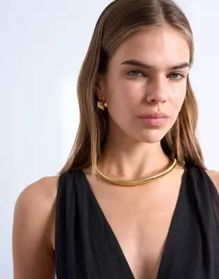 Topshop Matty waterproof stainless steel necklace in gold
