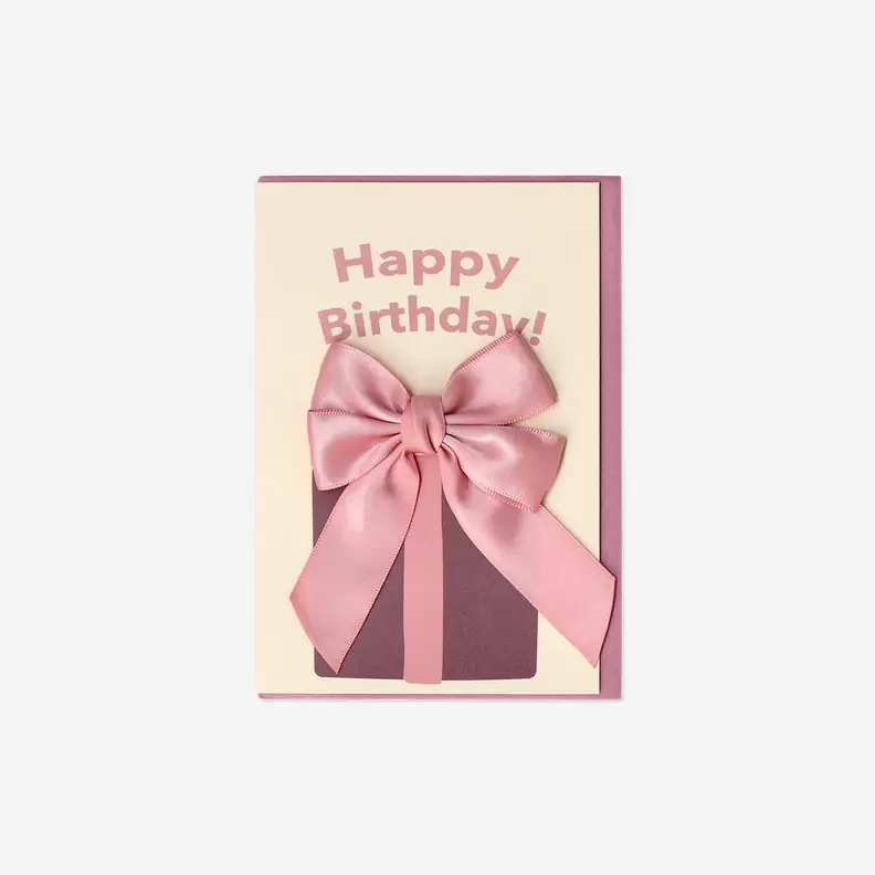 Birthday card with velvet gift