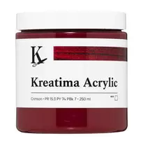 Kreatima Acrylic akrylmaling 250 ml – Crimson PR 15:3 PY 74 PBk 7