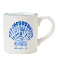 Shell stoneware krus 40 cl hvit/blå