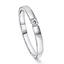 Liza alliansering i 585 hvitt gull med diamant 0,06 ct