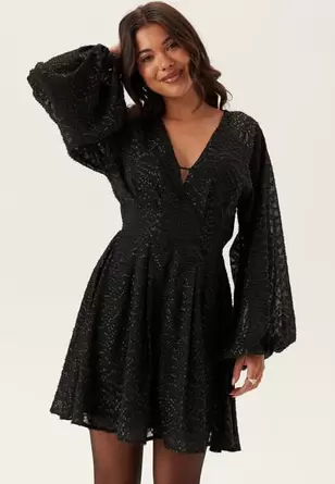 3D Lurex Raglan Sleeve Short Dress      3D Lurex Raglan Sleeve Short Dress