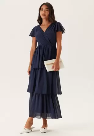 Butterfly Sleeve Flounce Dress      Butterfly Sleeve Flounce Dress