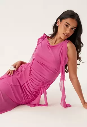 Ruched Frill Ankle Dress      Ruched Frill Ankle Dress
