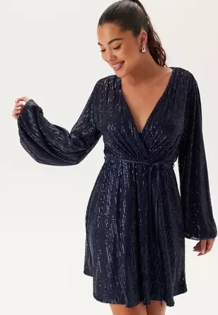Sequin Balloon Sleeve Dress      Sequin Balloon Sleeve Dress