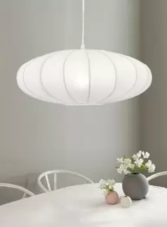 Mamsell taklampe Ø45 - hvit tekstil