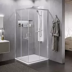 Skyvedør for hjørne ZEPHYROS 2.0 AH 97 - 100 cm (Høyre), Krom