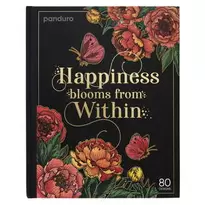 Malebok Happiness blooms from within, 20×25 cm, 40 ark / 80 motiv