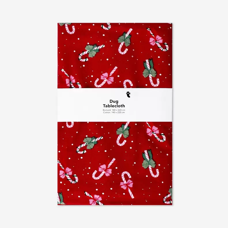 Candy cane table cloth - 140x220 cm