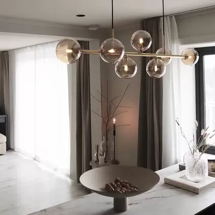 Vernon taklampe 7lys 111,5cm amber