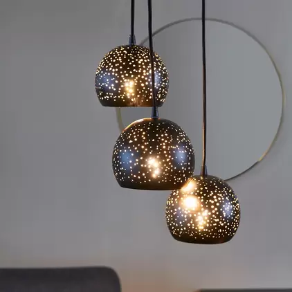Clint New taklampe rondell 3lys 20cm sort