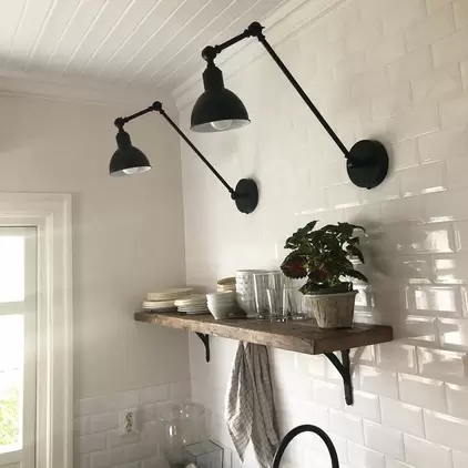 Kalle vegglampe 55cm sort