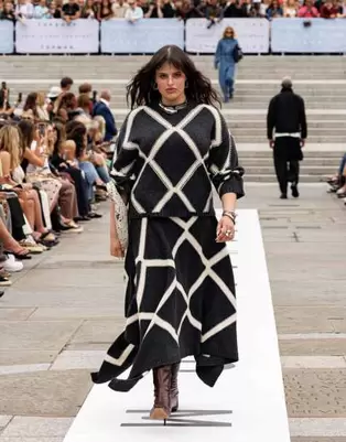 Topshop knitted argyle jumper in charcoal