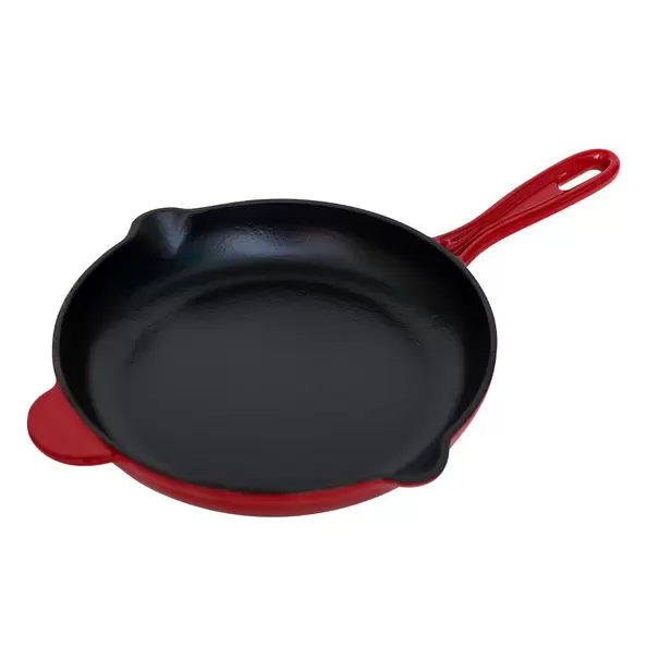 Støpejernspanne 27cm Rød