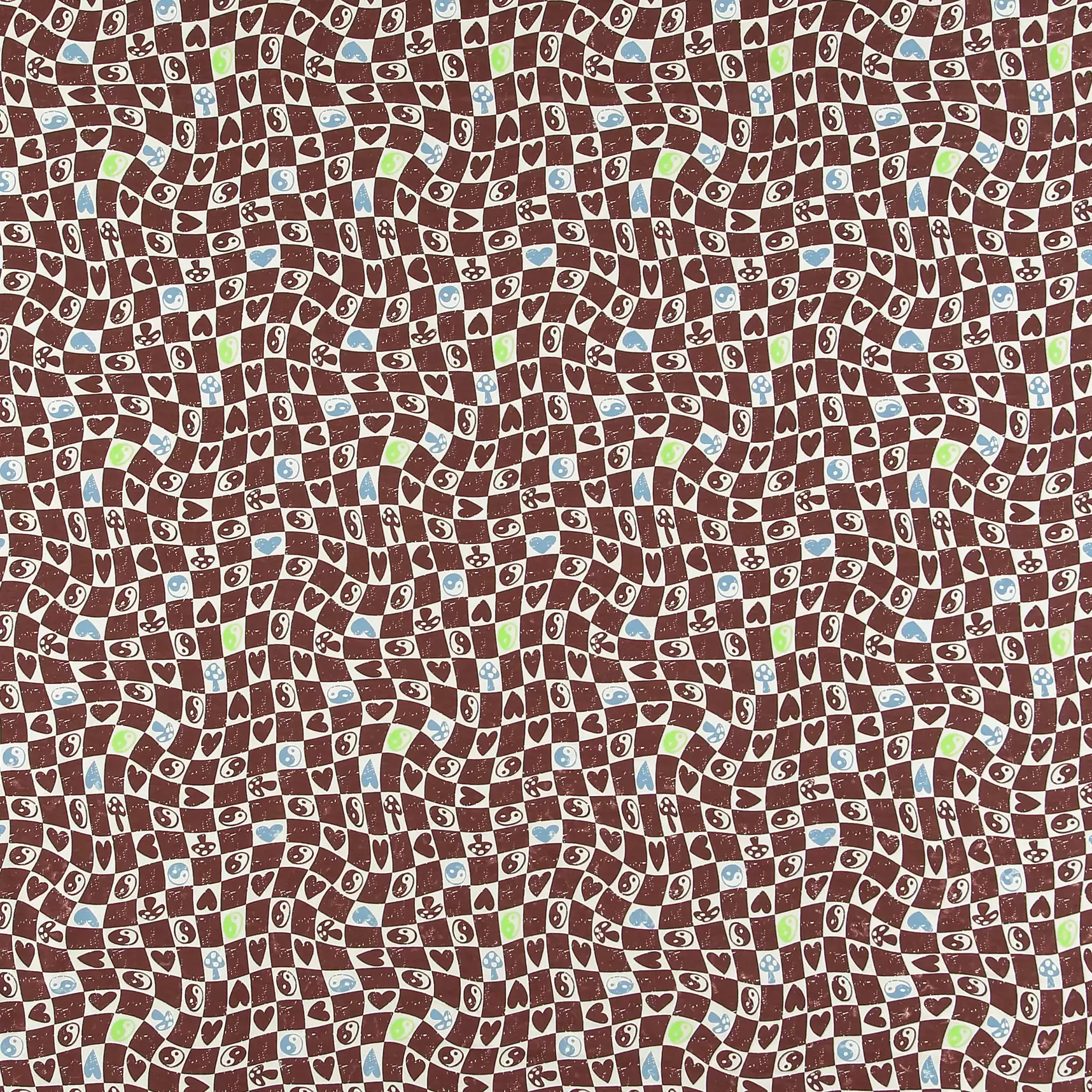 Økologisk stretch jersey, bomull, rutet med symboler