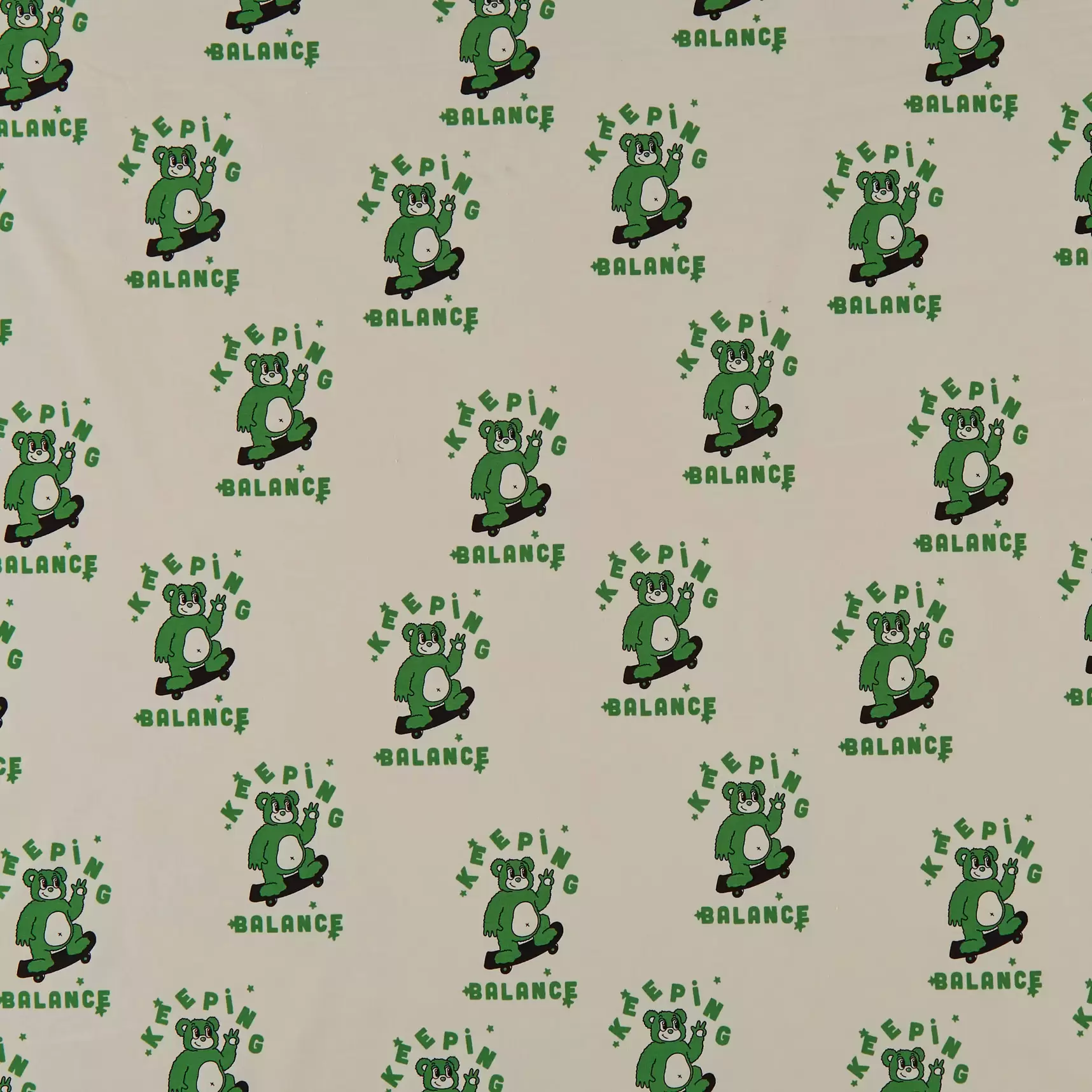 BCI Økologisk stretch jersey, offwhite m skater bjørn