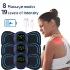 Electric Neck Massager EMS Muscle Massage Stimulator Low Frequency Instrument Back Cervical Calf Patches Pain Joints Mini Device