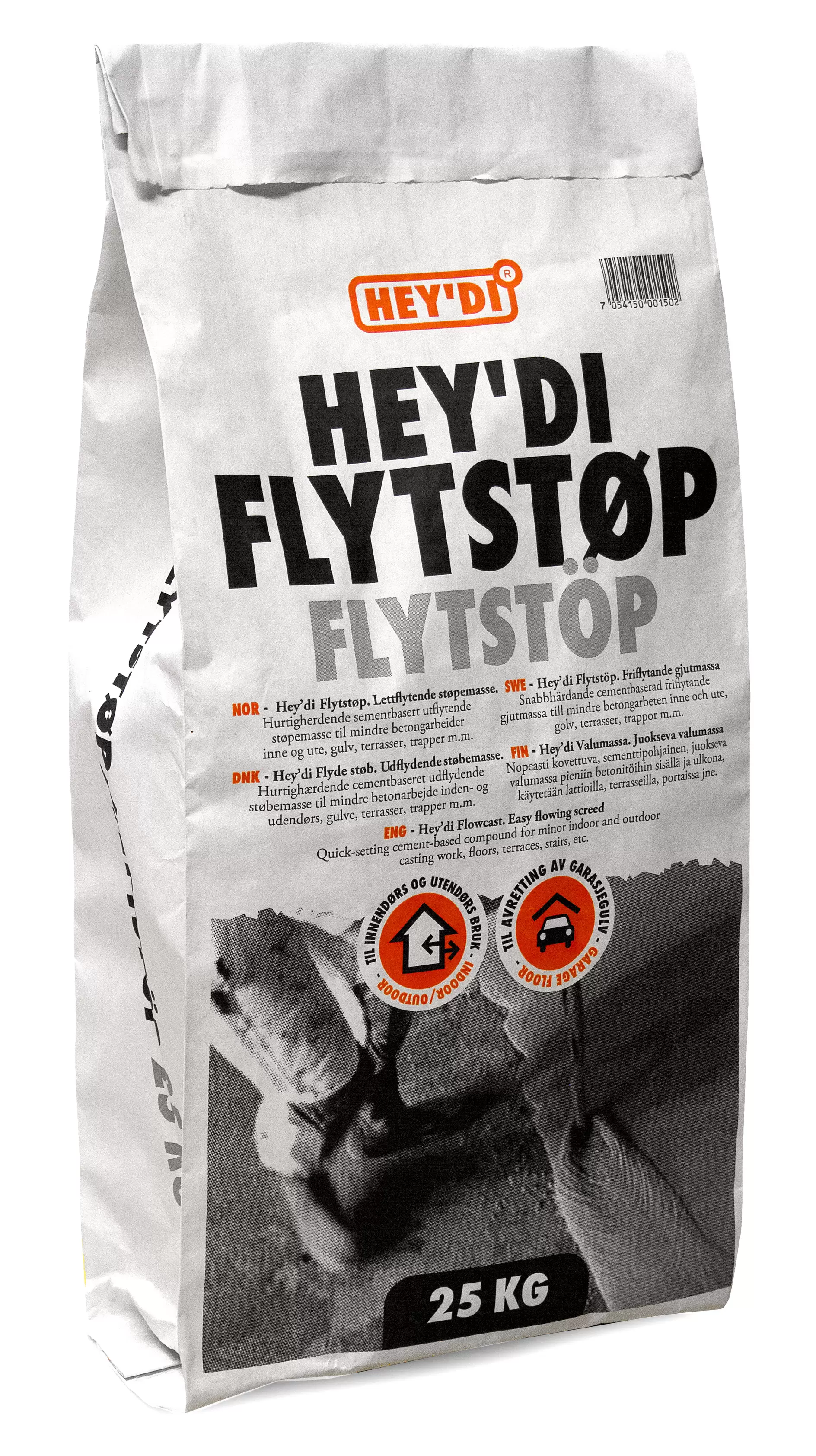 HEYDI FLYTSTØP 25KG STØPEMASSE