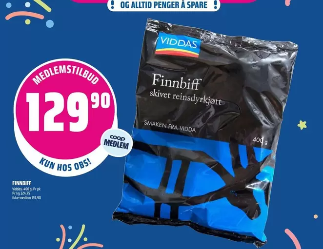Finnbiff skivet reinsdyrkjøtt