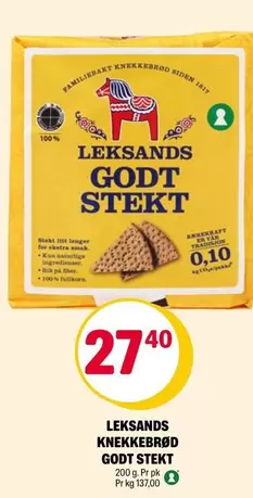 Fiber - LEKSANDS GODT STEKT KNEKKEBRØD