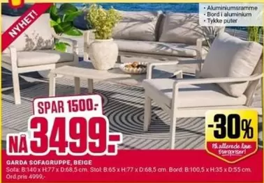 GARDA SOFAGRUPPE, BEIGE