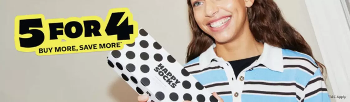 Happy Socks-katalog i Sandefjord | 5 For 4 | 2025-11-11T00:00:00.000Z - 2025-11-16T00:00:00.000Z