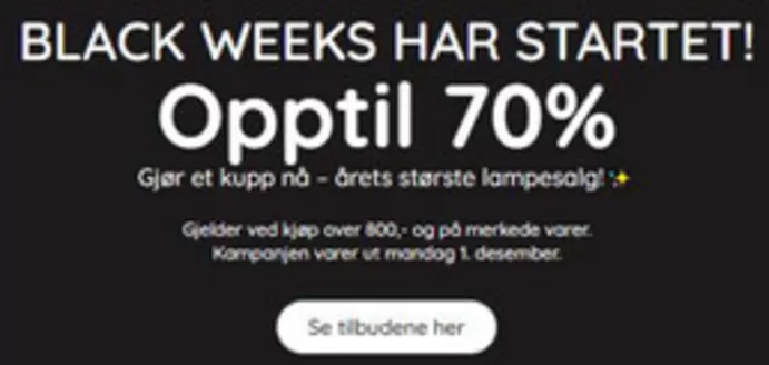 Lampehuset-katalog i Bergen | Black weeks har startet! | 2025-11-17T00:00:00.000Z - 2025-12-01T00:00:00.000Z