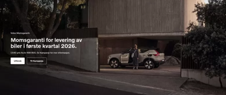 Volvo-katalog i Kristiansand | Momsgaranti for levering av biler i første kvartal 2026. | 2025-11-19T00:00:00.000Z - 2025-12-31T00:00:00.000Z