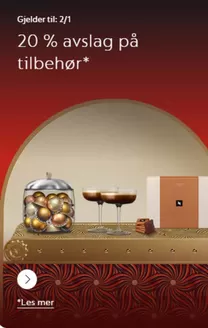 Nespresso-katalog i Skei i Jølster | 20% avslag på tilbehør* | 2025-12-02T00:00:00.000Z - 2026-01-02T00:00:00.000Z