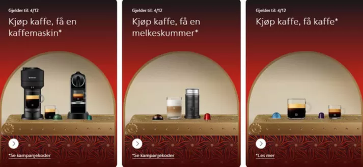 Nespresso-katalog i Skei i Jølster | Kjøp kaffe, få en kaffemaskin* | 2025-12-02T00:00:00.000Z - 2025-12-04T00:00:00.000Z