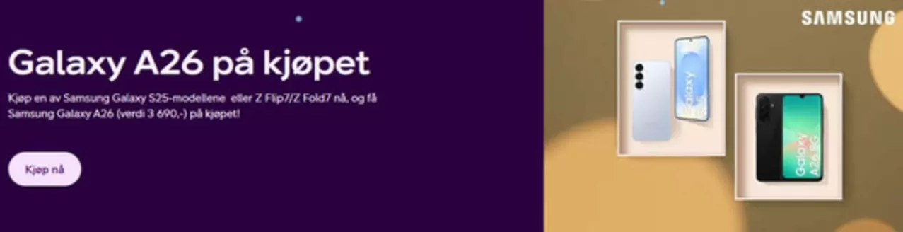 Telia-katalog | Galaxy A26 på kjøpet | 2025-12-09T00:00:00.000Z - 2026-01-11T00:00:00.000Z