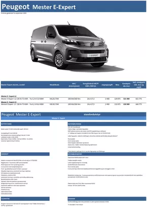 Peugeot-katalog i Molde | Last ned prisliste for Peugeot e-Expert | 2024-09-27T00:00:00.000Z - 2025-09-27T00:00:00.000Z