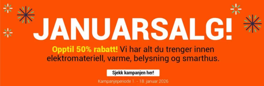 Elektroimportøren-katalog | Opptil 50% rabatt | 2026-01-06T00:00:00.000Z - 2026-01-18T00:00:00.000Z