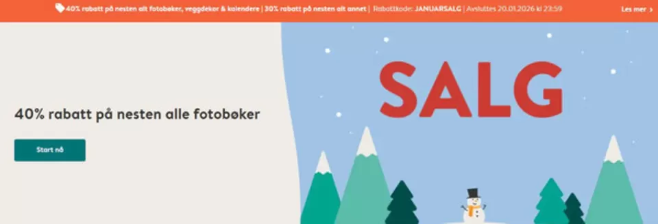 Fotoknudsen-katalog | 30%-40% rabatt, Rabattkode: JANUARSALG | 2026-01-07T00:00:00.000Z - 2026-01-20T00:00:00.000Z