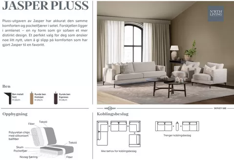 Møbelringen-katalog i Tiller | North Living Jasper Pluss modulsofa | 2026-01-14T00:00:00.000Z - 2026-01-28T00:00:00.000Z