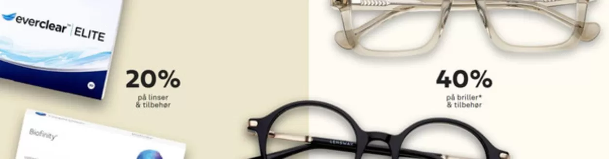 Lensway-katalog i Namsos | 20% på linser & tilbehør, 40% på briller & tilbehør | 2026-01-23T00:00:00.000Z - 2026-01-31T00:00:00.000Z