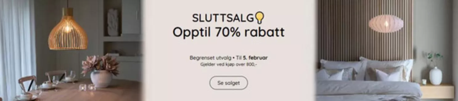 Lampehuset-katalog i Oslo | Sluttsalg Opptil 70% Rabatt | 2026-01-27T00:00:00.000Z - 2026-02-08T00:00:00.000Z