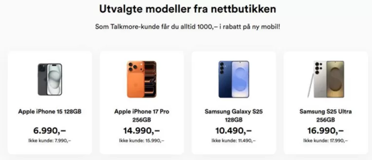 Talkmore-katalog i Jessheim | 1000,– rabatt | 2026-01-30T00:00:00.000Z - 2026-02-13T00:00:00.000Z