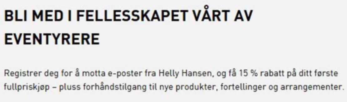 Helly Hansen-katalog i Hemsedal | 15 % rabatt på ditt første fullpriskjøp | 2026-02-03T00:00:00.000Z - 2026-02-15T00:00:00.000Z