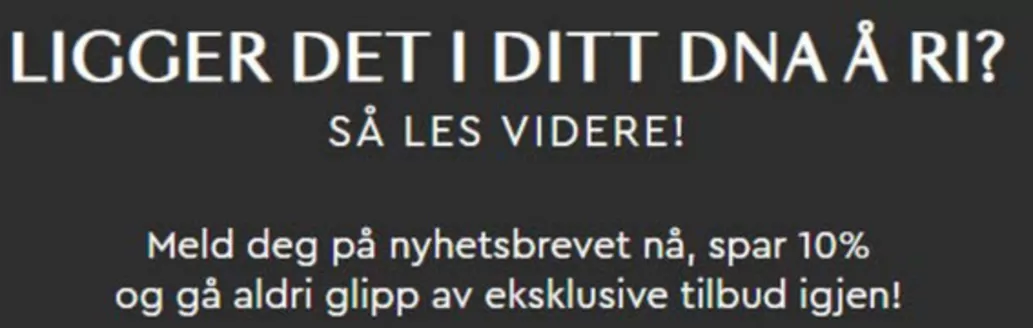 Horze-katalog i Hemsedal | Meld deg på nyhetsbrevet nå, spar 10% | 2026-02-03T00:00:00.000Z - 2026-02-15T00:00:00.000Z