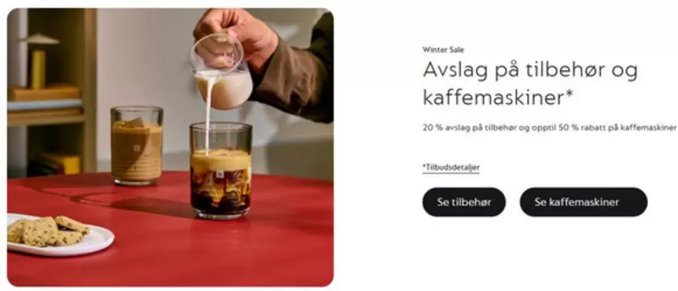 Nespresso-katalog i Sandvika | 20% avslag på tilbehør og opptil 50 % rabatt på kaffemaskiner | 2026-02-17T00:00:00.000Z - 2026-03-15T00:00:00.000Z