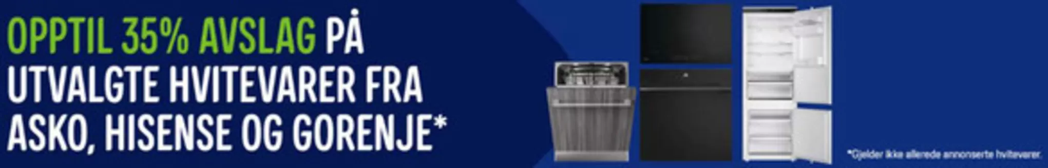Elkjøp-katalog i Bergen | Opptil 35% avslag på utvalgte hvitevarer fra Asko, Hisense og Gorenje | 2026-02-18T00:00:00.000Z - 2026-03-01T00:00:00.000Z