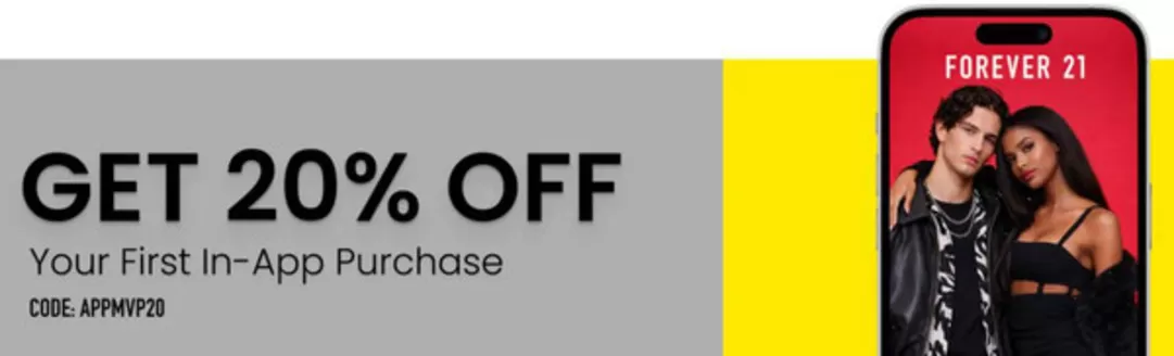 Forever 21-katalog i Stord | Get 20% off your first in-app purchase, code APPMVP20 | 2026-02-23T00:00:00.000Z - 2026-03-08T00:00:00.000Z