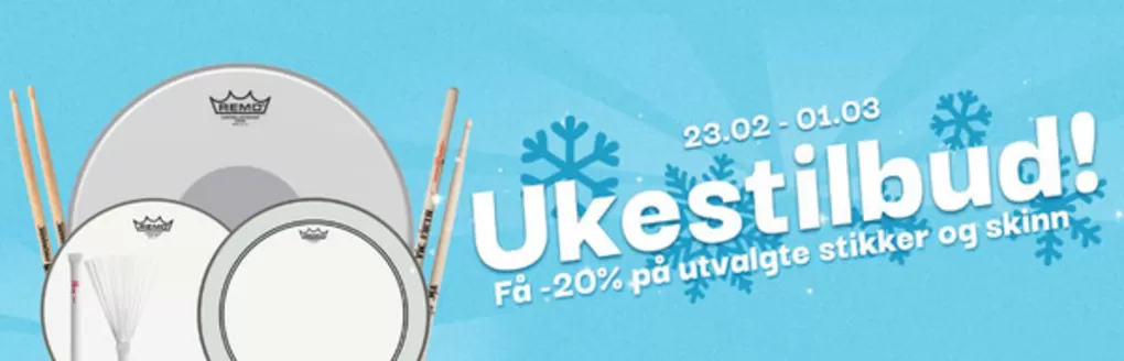 4sound-katalog i Skulestadmo | Denne uka får du -20% på en stor mengde stikker og skinn hos oss | 2026-02-24T00:00:00.000Z - 2026-03-01T00:00:00.000Z