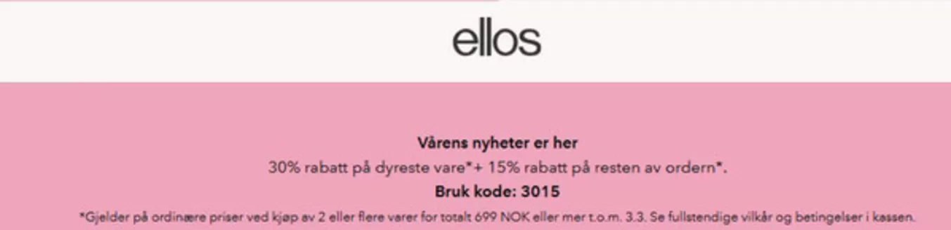 La Redoute-katalog i Sarpsborg | 30% på dyreste vare + 15% på resten av ordern. Bruk kode '3015' | 2026-02-25T00:00:00.000Z - 2026-03-03T00:00:00.000Z