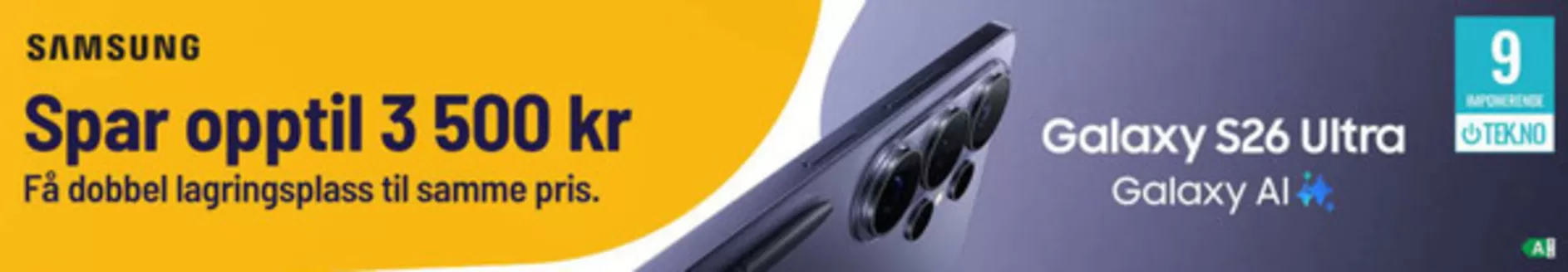 Komplett.no-katalog | Spar opptil 3 500 kr Få dobbel lagringsplass til samme pris. | 2026-03-06T00:00:00.000Z - 2026-03-15T00:00:00.000Z