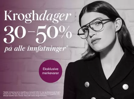 Krogh Optikk-katalog i Alta | 30-50% på alle innfatninger | 2026-03-09T00:00:00.000Z - 2026-03-22T00:00:00.000Z