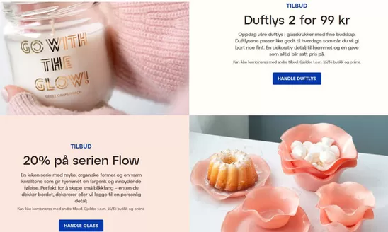 Lagerhaus-katalog i Bærum | Duftlys 2 for 99kr & 20% på serien Flow | 2026-03-11T00:00:00.000Z - 2026-03-15T00:00:00.000Z