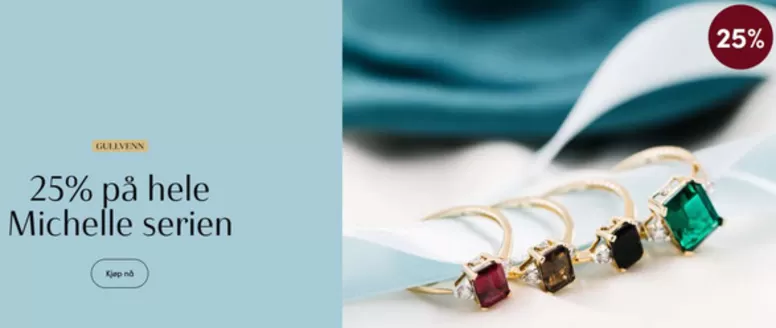 Gullfunn-katalog i Kongsberg | 25% på hele Michelle serien | 2026-03-11T00:00:00.000Z - 2026-03-25T00:00:00.000Z