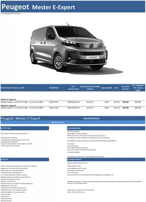 Peugeot-katalog | Last ned prisliste for Peugeot e-Expert | 2025-03-25T00:00:00.000Z - 2026-03-25T00:00:00.000Z